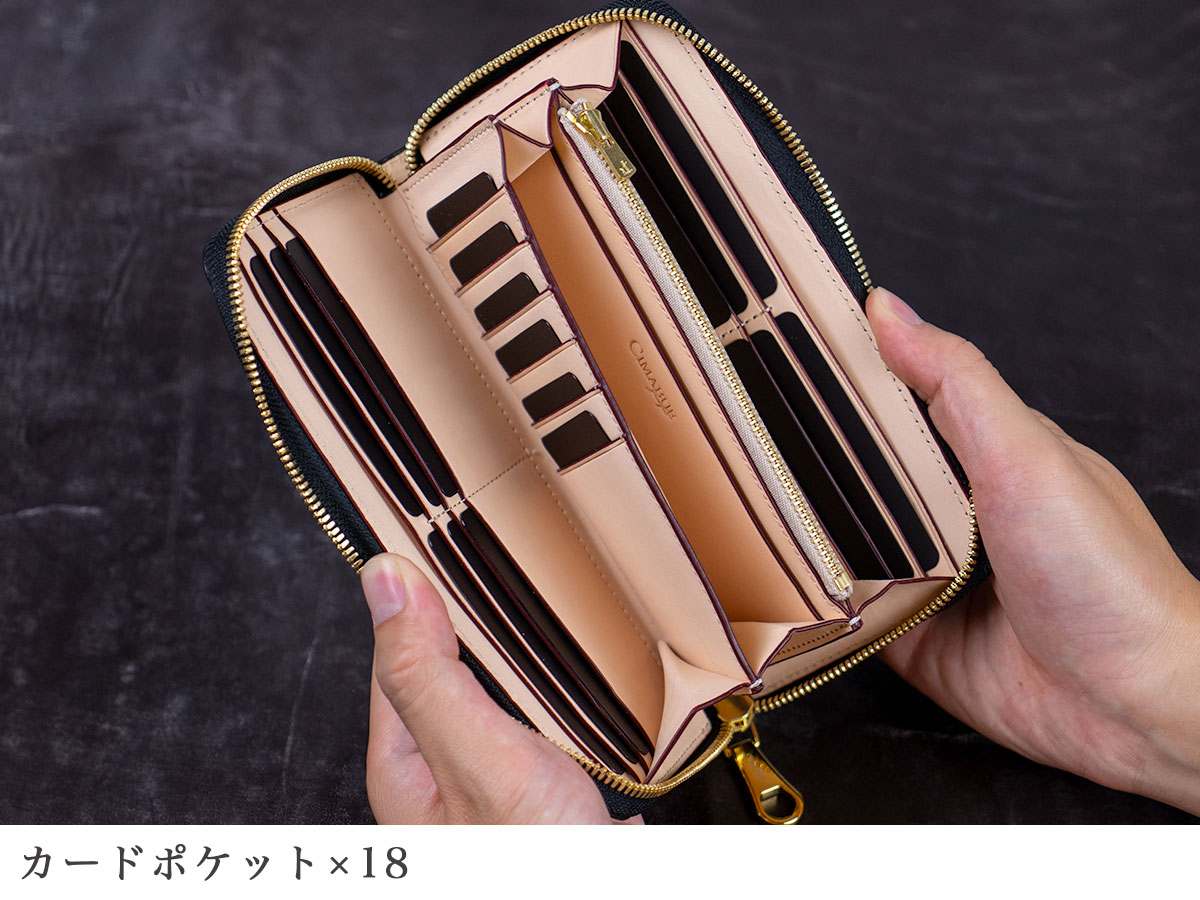 rednoah1129チマブエ　アニアリンコードバン　長財布　専用箱付き アニリンコードバン RFロングウォレット（ラウンドファスナー長財布