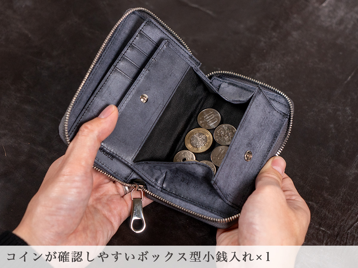 ナイルクロコ ラウンドファスナー二つ折財布 内装