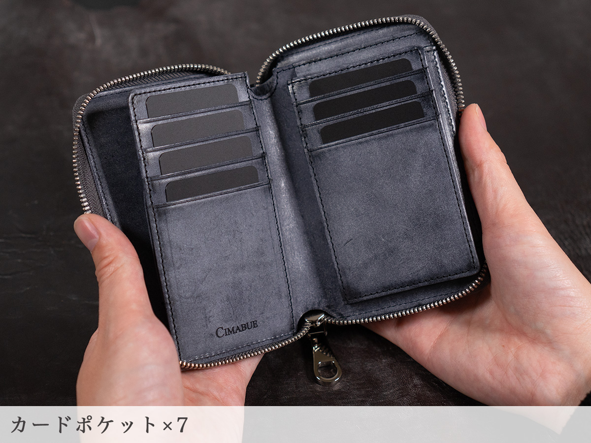 ナイルクロコ ラウンドファスナー二つ折財布 内装