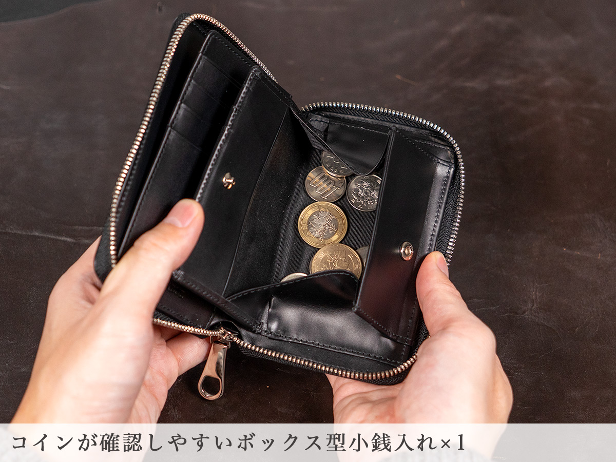 オイルドポロサスミドルウォレット 内装