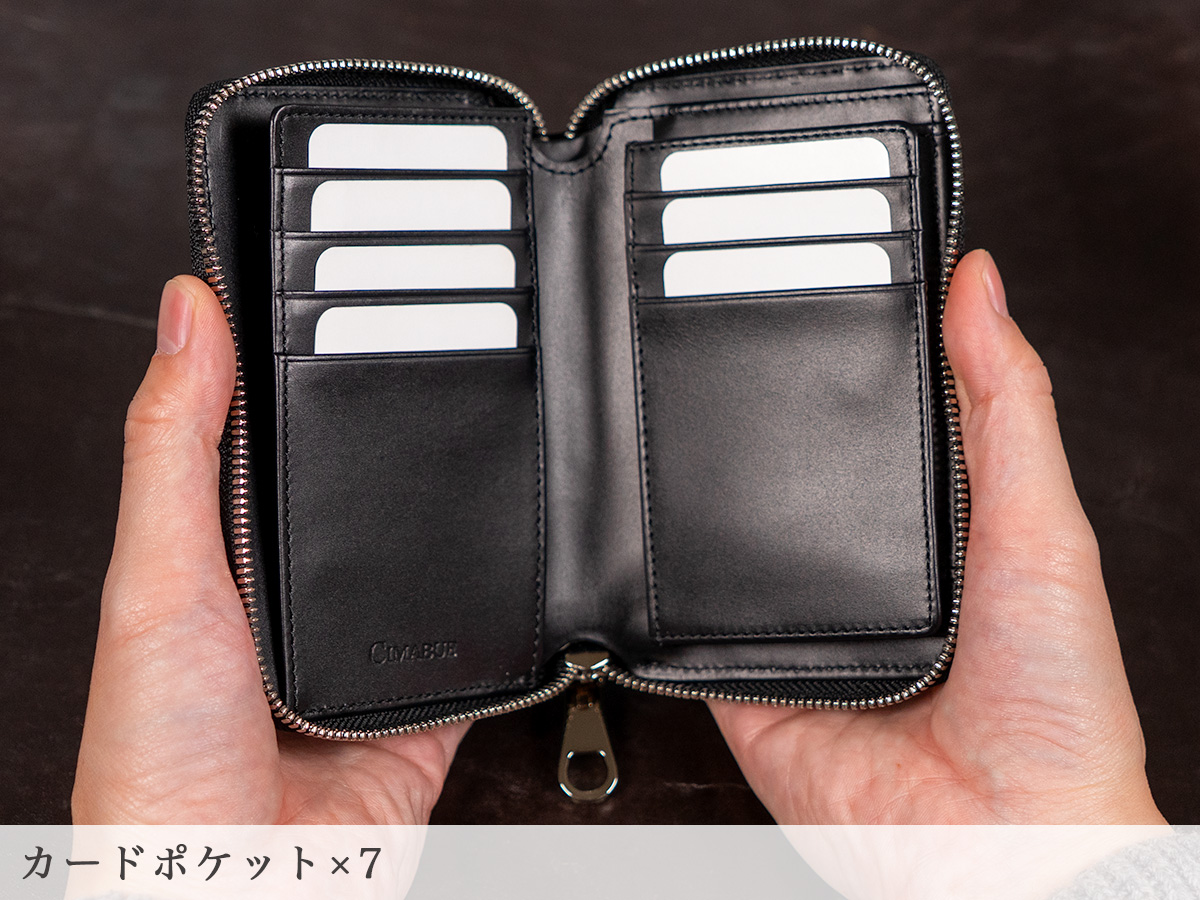 オイルドポロサス ミドルウォレット 内装