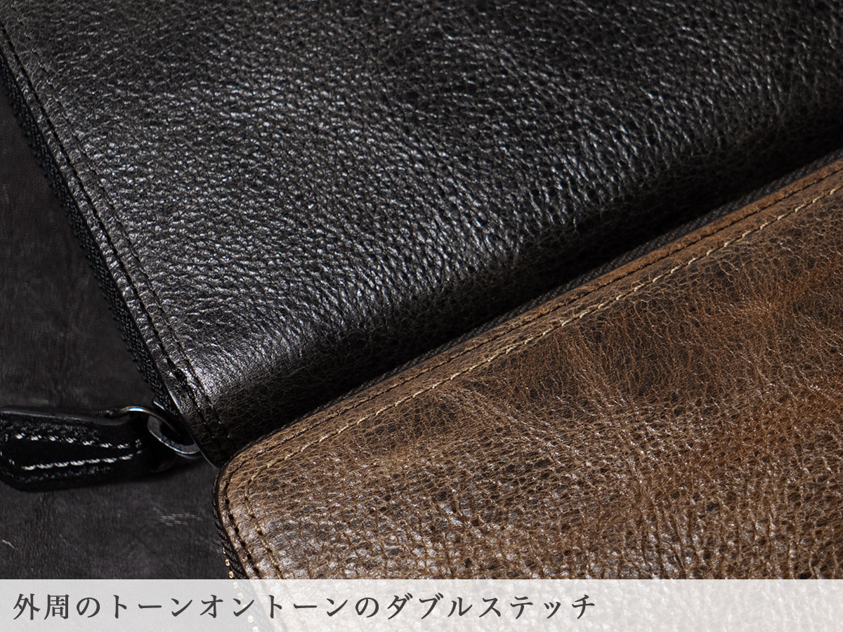 クーズーRFロングウォレット（ラウンドファスナー長財布）外装