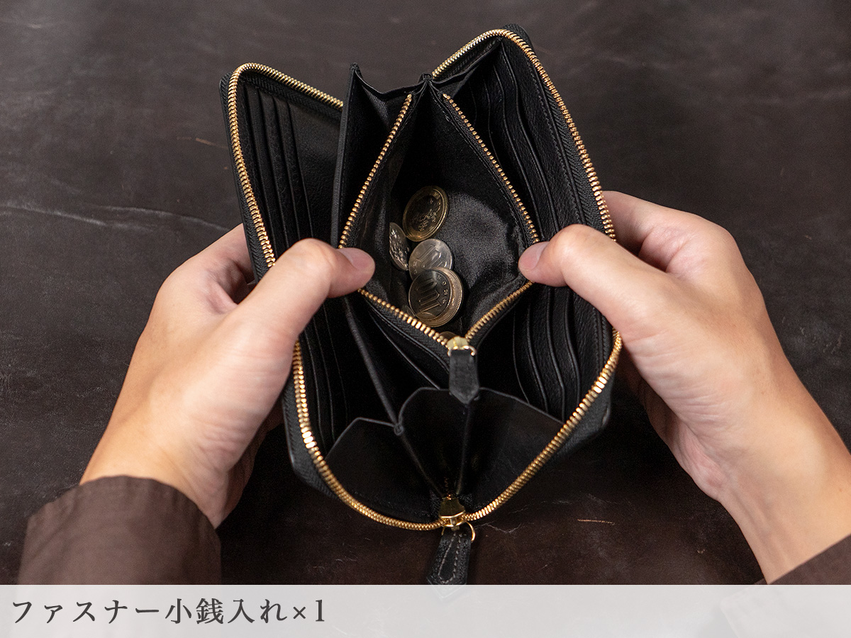 クーズーRFロングウォレット（ラウンドファスナー長財布）内装
