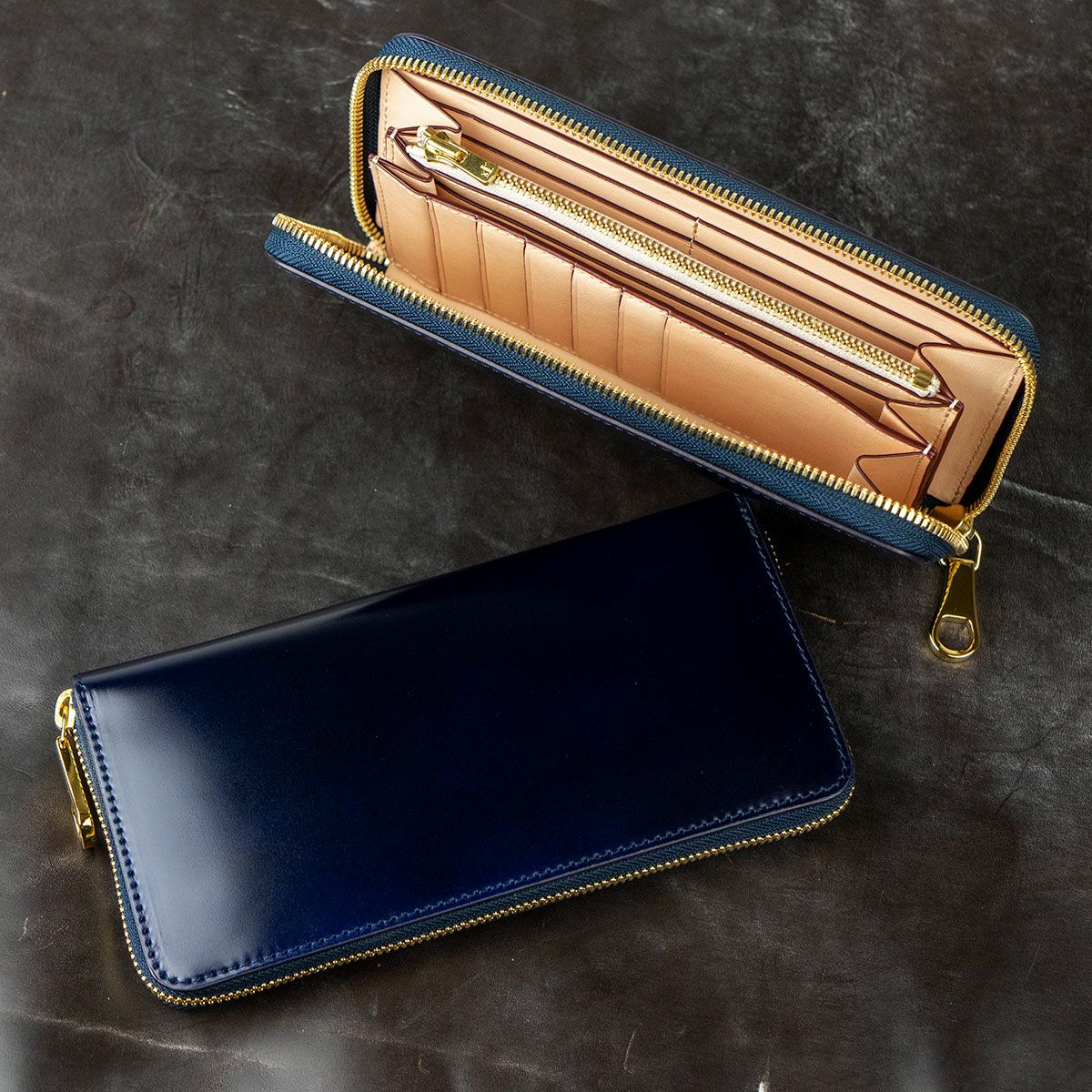 アニリンコードバン RFロングウォレット（ラウンドファスナー長財布