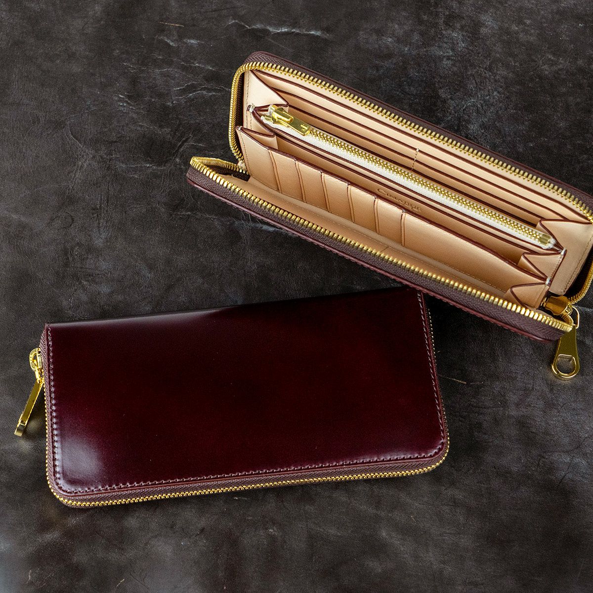 アニリンコードバン RFロングウォレット（ラウンドファスナー長財布