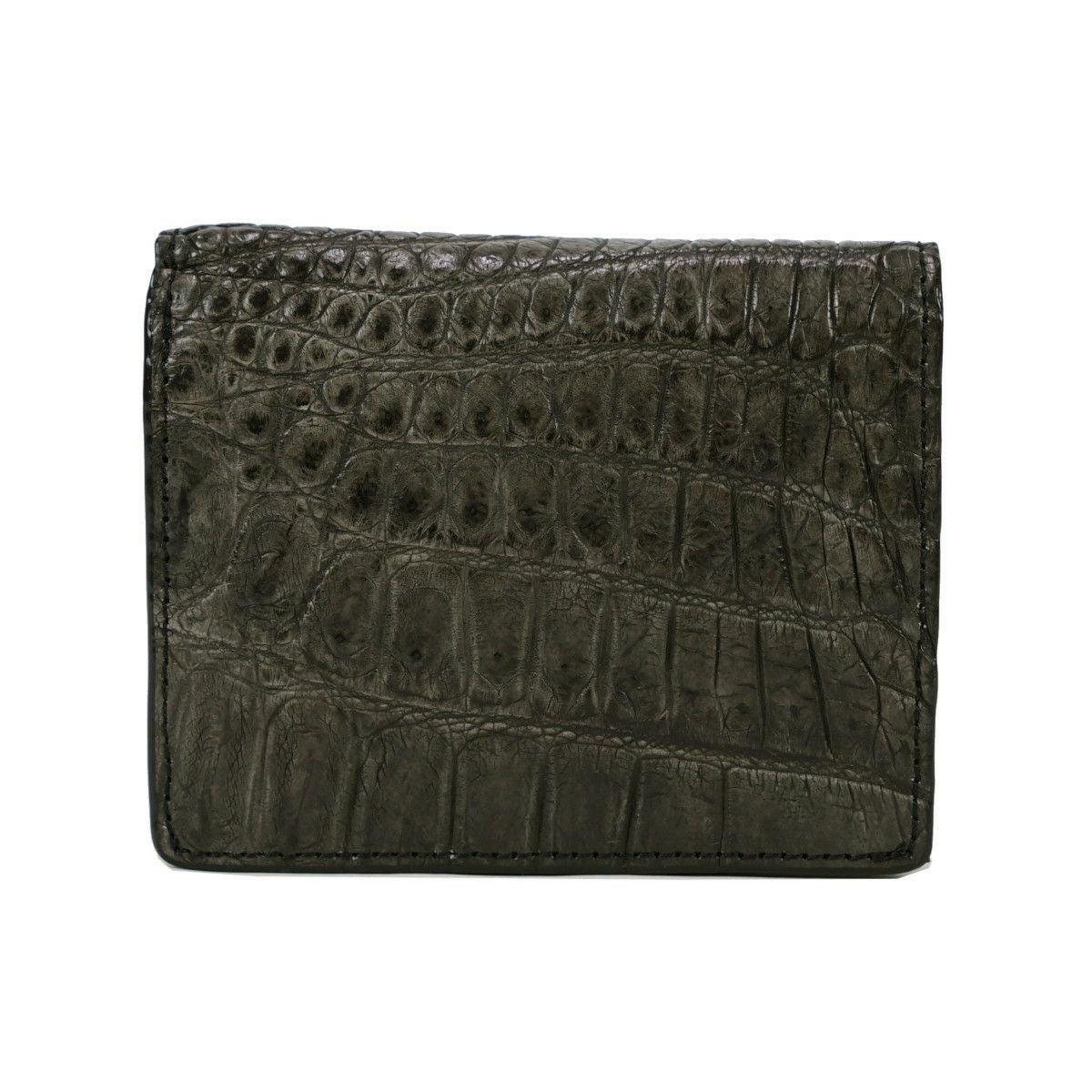 墨染めクロコダイルダブルホックミニウォレット（二つ折り小型財布