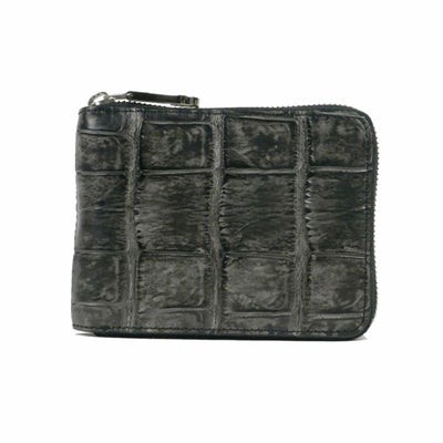 墨染めクロコダイル RFスモールウォレット（ラウンドファスナー二つ折り財布）