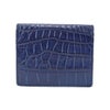 藍染めクロコダイル ダブルホックミニウォレット（二つ折り小型財布）