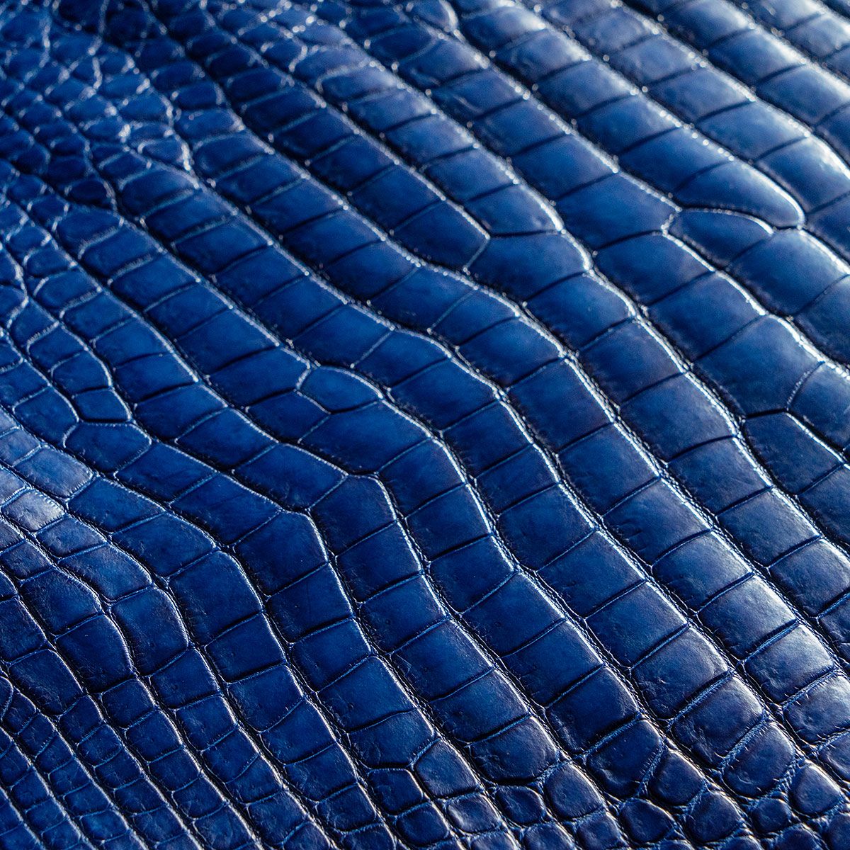 藍染めクロコダイルRFロングウォレット（ラウンドファスナー長財布