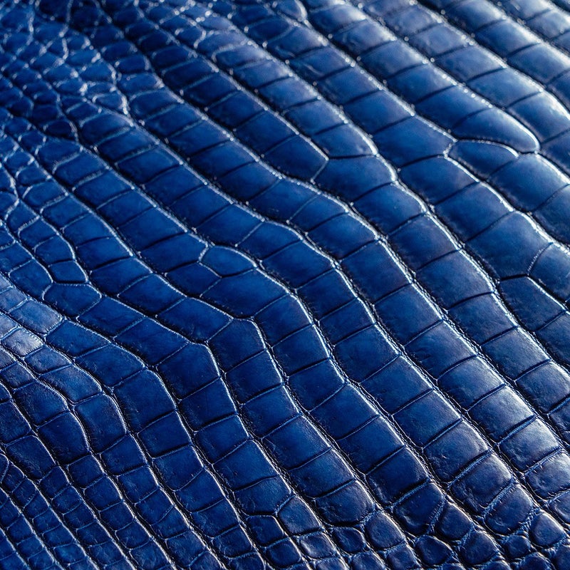 藍染めクロコダイルRFロングウォレット（ラウンドファスナー長財布 