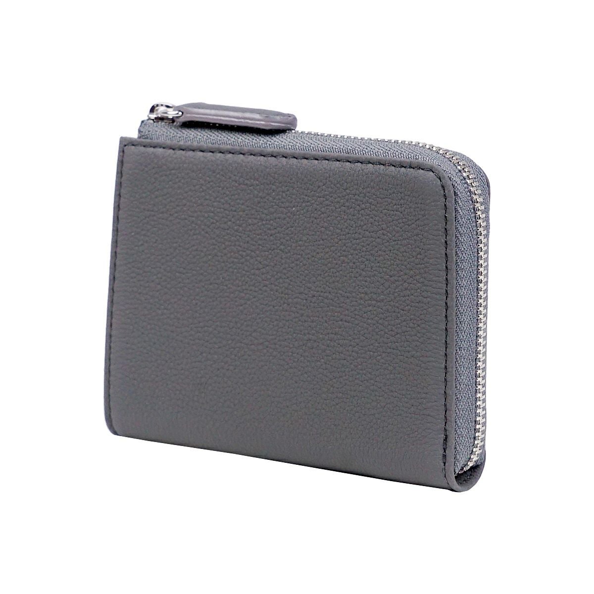 フランス製 MOREAU グレー 二つ折り財布 カーフレザー フレンチカーフLFスマートウォレット（L字ファスナー深札入れ） | 二