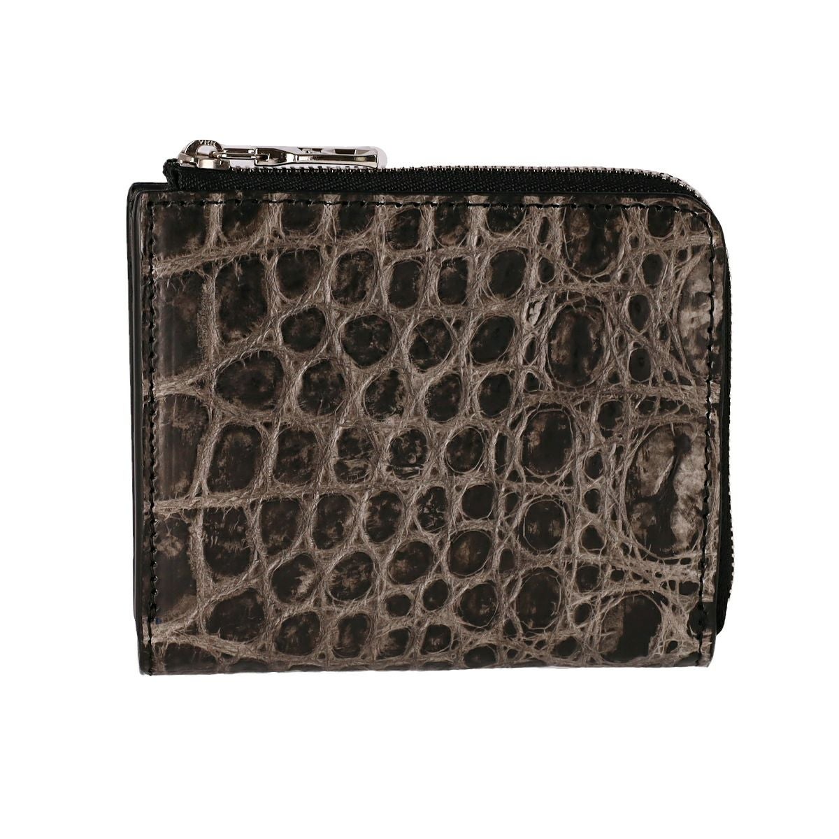 墨染めクロコダイルLFスマートウォレット（L字ファスナー薄型財布