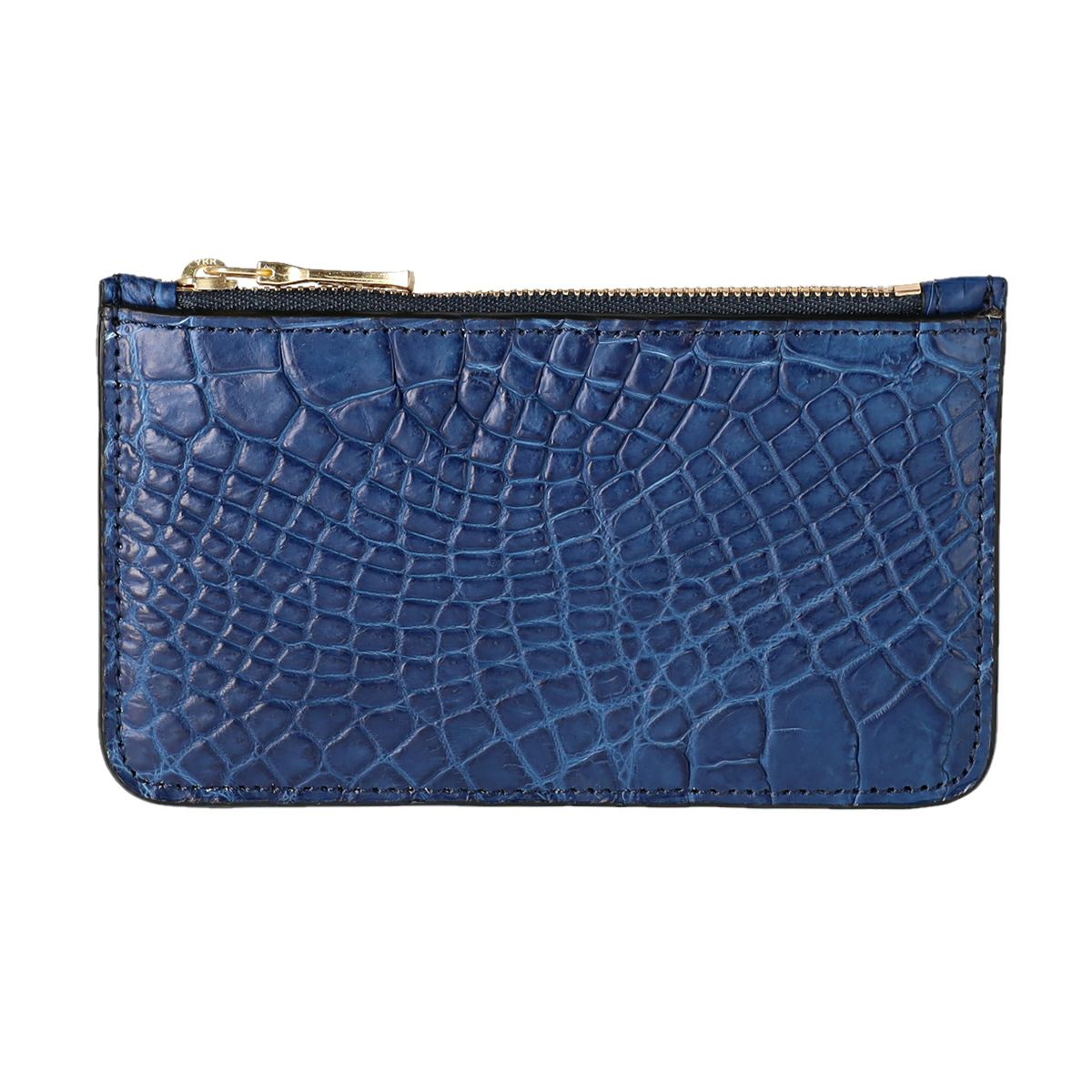 藍染めクロコダイルフラグメントケース（ポケッタブル財布