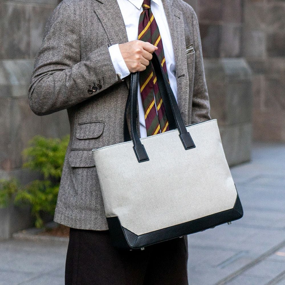 グレインキャンバスコンビ ボックストートバッグ | トートバッグ